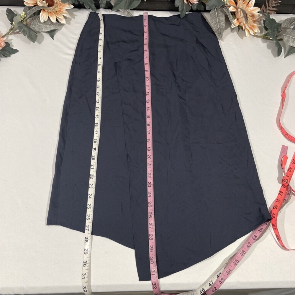 NWT $285 Vince [ 6 ] Wrap Midi Asymmetrical Skirt in Coastal‎ Blue - Picture 4 of 14